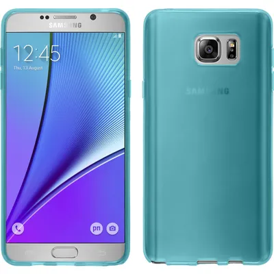 Produktbild von PhoneNatic Case kompatibel mit Samsung Galaxy Note 5 - türkis Silikon Hülle transparent + 2 Schutzfolien