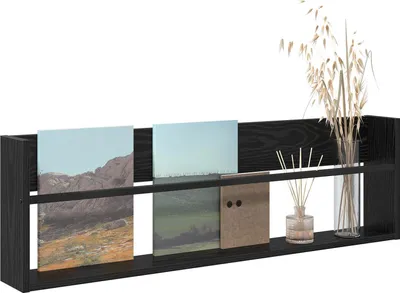 Produktbild von “2026 Modern“ Magazinregal mit Regal Schwarz Eichen-Optik 100 x 12 x 30cm - Zeitungsständer Designermöbel 774438 - Zeitungsständer