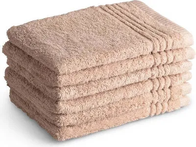 Produktbild von PHLOX PHLOX Waschlappen Set 16x21 cm - 6 Stück - 600 g/m2 weiche Baumwolle - Supreme Collection - Sand