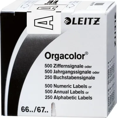 Produktbild von Leitz Buchstabensignal Orgacolor® Orgacolor Registratursysteme A selbstklebend Kunstdruckpapier weiß
