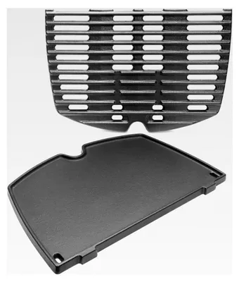 Produktbild von Grillrost aus Gusseisen für Weber Q100, Q1000, Q1200, Q1400 Serie, 32 x 21,6 cm Grillpfanne Ersatzteile für Weber Baby Q