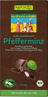 Produktbild von Zartbitter Schokolade - Pfefferminz 100g