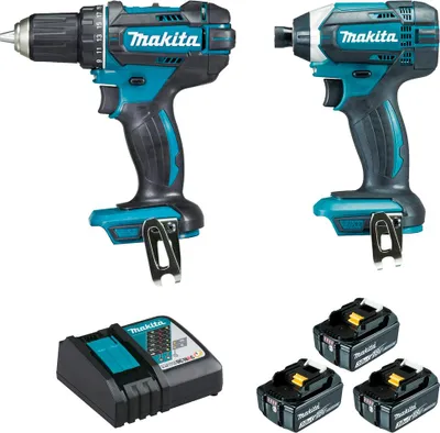Immagine prodotto di Kit MAKITA DLX2127J1 (DDF482 + DTD152 + 3 x 3,0 Ah + DC18RC + MAKPC 3)