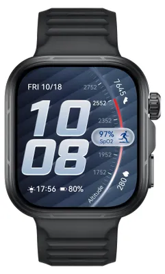 Produktbild von Huawei Watch Fit 5 Pro - Aluminiumlegierung - intelligente Uhr mit Riemen - Flouroelastomer - schwarz - Handgelenkgröße: 130-210 mm - Anzeige 4.9 cm (1.92")