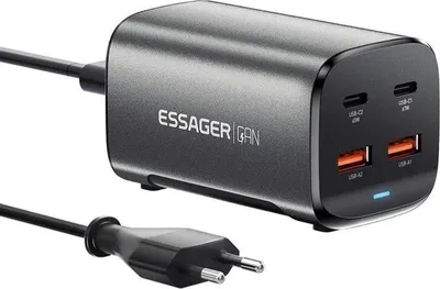 Obrázek produktu pro Essager Table Chargher 67W, GaN, 2xUSB-C + 2xUSB-A
