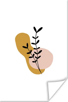 Produktbild von MuchoWow® Poster Blatt - Pflanzen - Pastell - Botanisch 60x90 cm - Wanddekoration