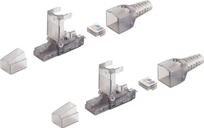 Image de Connecteur réseau, cat. 6A Tool-less RJ45 mâle, sans outil, UTP--VE2