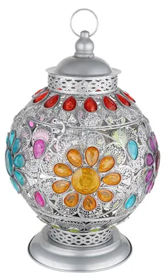 Produktbild von Tischleuchte, Metall, Kristalle, orientalisch, D 27cm