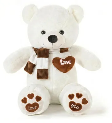 Image de Ours en peluche géant - Peluche - Pour enfants - 100 cm - Blanc