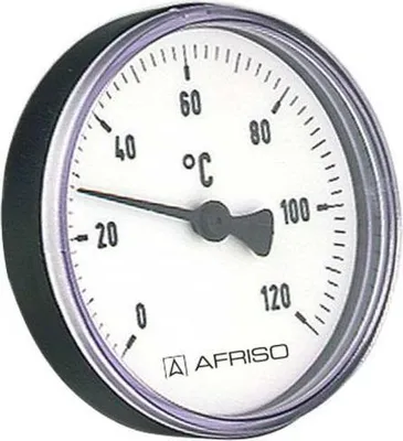 Produktbild von Afriso Bimetall Thermometer 0-120 Grad 63997 Gehäuse 100mm, 40mm Schaft, 1/2" Anschluss