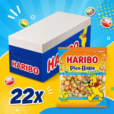 Produktbild von Haribo Pico-Balla Sauer vegan 22 x 160g Vorratspack