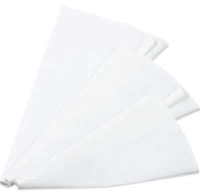 Immagine prodotto di Set di sacchetti per decorazioni di torte, riutilizzabili, 3 pezzi, bianchi, 30,5 cm, 40,6 cm, in cotone
