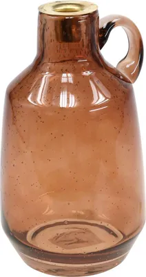 Produktbild von Glas-Kerzenständer für Stabkerzen im Krug-Design Braun Dekorativ und Individuell Gestaltbar H22cm