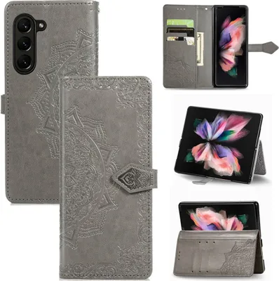 Produktbild von König Design Hülle kompatibel mit Kunstleder Handyhülle - Handy Case Grau