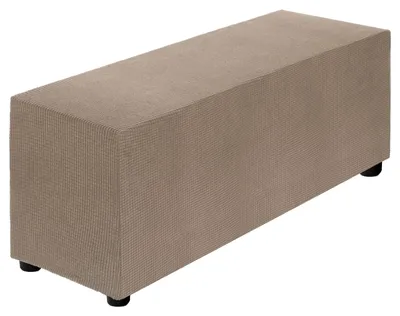 Stretch-Ottomane-Bezug rechteckig, 101-127 cm, Khaki