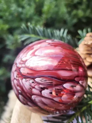 Productafbeelding van Kerstbal Shadie, rood-bruin