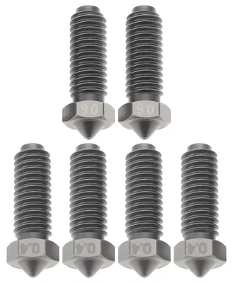 6 gehärtete Stahldüsen 4×0,4 mm + 2×0,6 mm für Anycubic Kobra 2