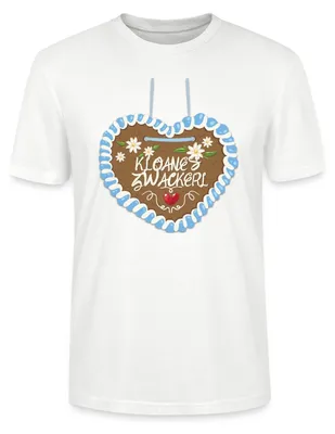 Produktbild von Spreadshirt Lebkuchenherz design Kloane’s Zwackerl Uni Bio T-Shirt, L, Weiß
