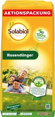 Produktbild von Solabiol Rasendünger 15 kg – Organisch-mineralischer Langzeitdünger für 500 m²