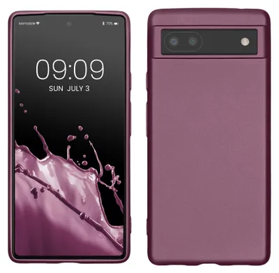 Produktbild von kwmobile Handyhülle für Google Pixel 6a Hülle - Silikon Case metallisch schimmernd - Schutzhülle Cover - Metallic Lavendel
