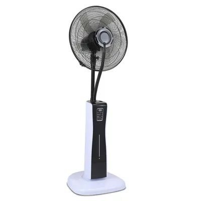 Image de Ventilateur sur pied Jopassy avec brumisation ultrasonique et refroidissement par eau, télécommande et minuterie incluses, humidificateur silencieux, fonction brumisation, humidificateur d'intérieur