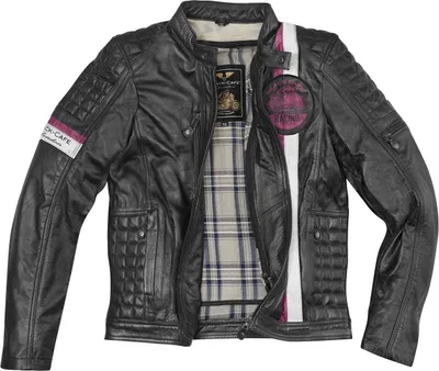 Zdjęcie produktu dla Skórzana kurtka motocyklowa Black-Cafe London Barcelona, czarna, 50