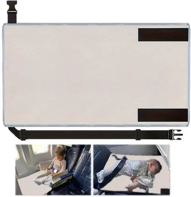 Image de Repose-pieds pliable, 77 × 44 cm, portable, repose-pieds compact, pour les voyages en avion, gris