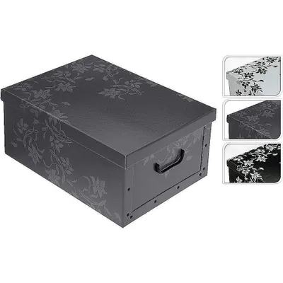 Zdjęcie produktu dla Pudełko do przechowywania 51x37x24 cm BLUMEN Grey / Black / White marki Koopman