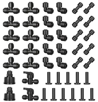 1/4" Tropfbewässerungs-Set, 45-teilig, schwarz
