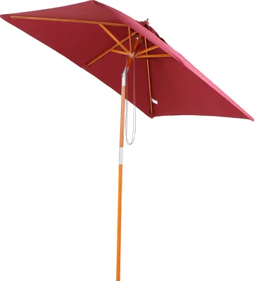 Obrázok produktu pre Outsunny Slnečník Záhradný slnečník Kĺbový slnečník 3-dielny drevo+polyester KP-D0GQ-5MQW