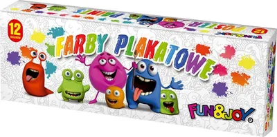 Zdjęcie produktu dla Farby plakatowe 12 kolorów 20 ml Fun&Joy