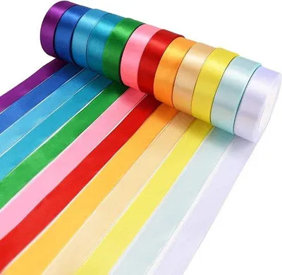 Obrázek produktu pro Saténová stuha v rolích - 12 kusů - 25 mm x 23 m/roli - oboustranná - dárková stuha - šití pro kutily