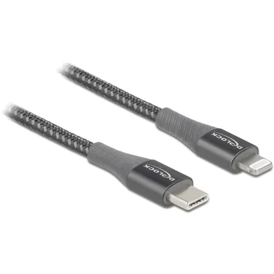 Produktbild von Delock Daten- und Ladekabel USB Type-C zu Lightning für iPhone , iPad und iPod grau 0,5 m MFi