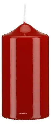 Produktbild von Lackkerzen Stumpenkerzen Weihnachtsrot Erdbeere 120 x Ø 60 mm, 4 Stück