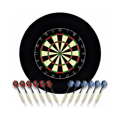 Produktbild von Sisal/Borsten-Dartscheibe mit Stapelfreiem Bullseye, 18 g Stahlspitzen-Dartset, Dartscheiben-Montagesätze inklusiv