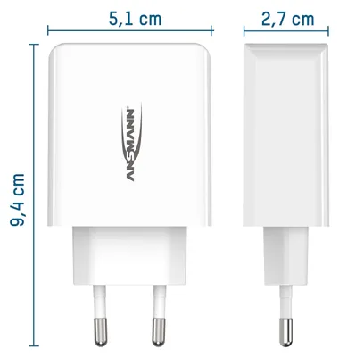 Imagen del producto de Cargador de pared Ansmann HC430, blanco, con 4 puertos USB de 3000mA