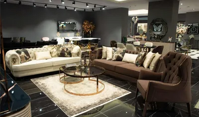 Produktbild von Sofagarnitur Dreisitzer Sessel Stoffsofa Polstersofa Braun Set Sofas