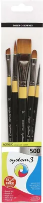 Produktbild von Daler Rowney System3 Acrylic Brush Synthetic Pinselset 5 Stck