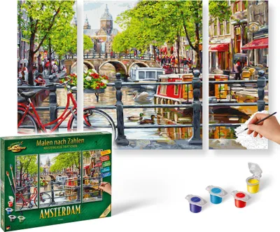 Obrázek produktu pro Malování podle čísel - Amsterdam, trojice obrazů, 50 x 80 cm