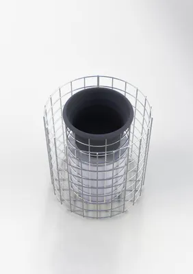 Obrázek produktu pro Květinový sloupek výška 42 cm kulatý, průměr 37 cm, MW 5 x 5 cm, žárově zinkovaný včetně květináče