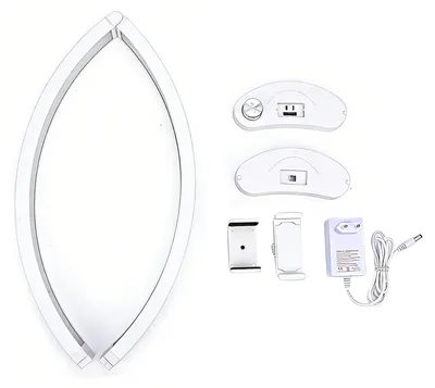 Zdjęcie produktu dla Lampa biurkowa w kształcie półksiężyca, 40 W, bezcieniowa lampa LED do stylizacji paznokci z regulacją jasności i temperatury barwowej, podstawka na telefon do zabiegów kosmetycznych, rzęsy