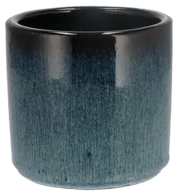 Produktbild von DK Design Blumentopf Blau Glasur - rund - blau - 12x13cm - ombre