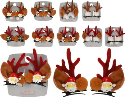 Produktbild von Haarspange Rentier Schmuck Nadeln Geweih Elch Reh Horn Weihnachten Dekoration
