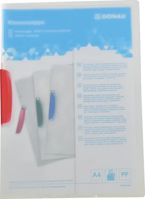 Zdjęcie produktu dla DONAU 8557190-04 Teczka z klipsem, A4, 40 kartek, PP, czerwona