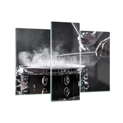 Produktbild von Bilder auf glas - 3 Teile - Trommel Staub Trommel - 130x100cm - Glasbilder - Wandbilder - Bilder - zum Aufhängen bereit - Wanddekoration aus Glas - Glas Bilder - Wandbild auf Glas - GCB130x100-4313