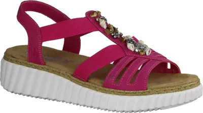 Immagine prodotto di Rieker 63249-31 sandalo donna, zeppa, sintetico, rosa - sandalo donna / fionda, multicolore