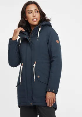 Produktbild von OXMO OXMelly Damen Übergangsmantel Parka Lange Jacke mit Kapuze