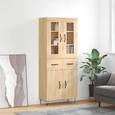 Produktbild von vidaXL Highboard Sonoma-Eiche 69,5x34x180 cm Holzwerkstoff