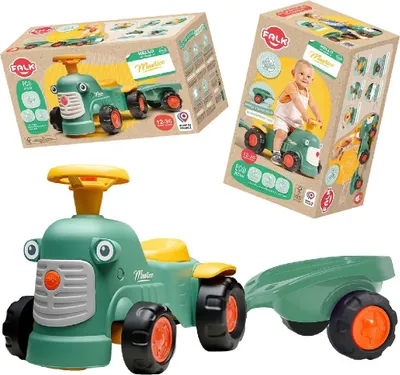 Obrázok produktu pre Falk traktor baby Maurice zelený vintage s prívesom