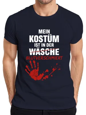 Immagine prodotto di Maglietta da uomo My Costume Bloodstained Halloween Horror Zombie Handprint, Navy, S